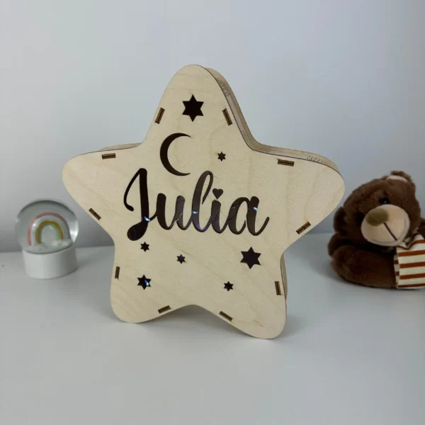 Lampka z imieniem dziecka - Gwiazdka