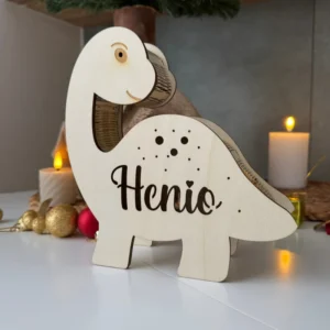 Lampka z imieniem dziecka - Dinozaur