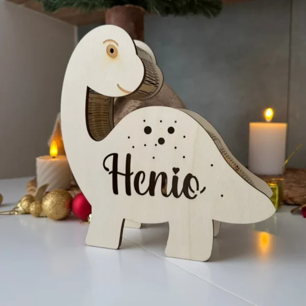 Lampka z imieniem dziecka - Dinozaur